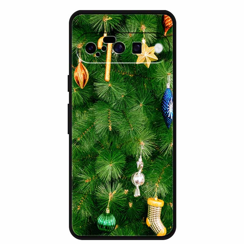 Christmas Phone Cases For Google Pixel 10 Case Silicone Soft Black Cover Christmas Tree for Pixel 10 Pro / 10 Pro XL Back Cover