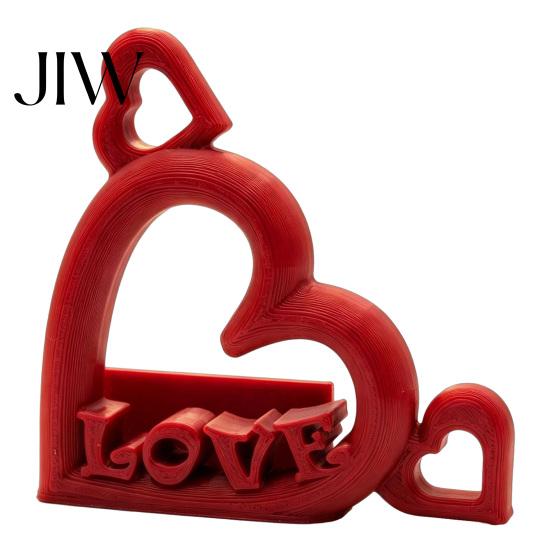 Couple Gift for Anniversary Heart Photo Stand with Embossed LOVE Letters, 3D Printed Vertical Slot Wedding Sign In Table Decoration Picture