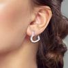 Earrings 925 Sterling Silver Hoop Earring Sparkling Heart-Shaped Star Moon Earrings For Women Jewelry Fine Birthday Party Gifts