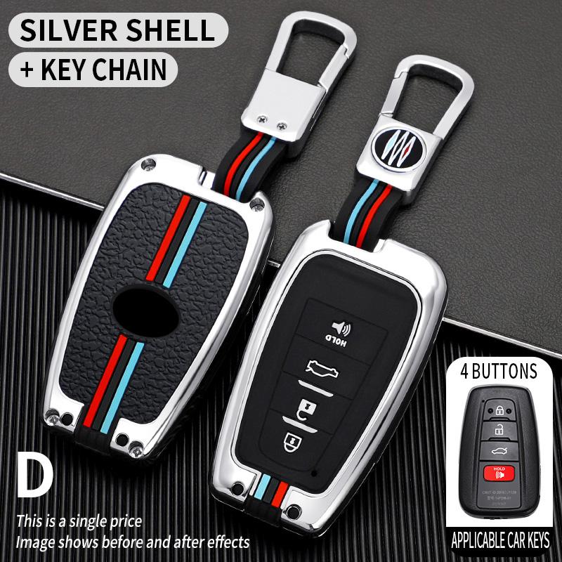 Zinc Alloy Car Remote Key Case Cover for Toyota CHR Prado 2017 2018 Prius Camry Corolla RAV4 2020 2022 2023 2024 Car Accessories