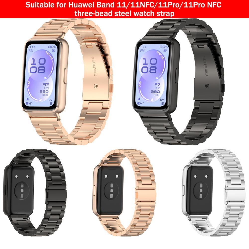 Stainless Steel Strap for Huawei 11/11Pro/11 NFC/11Pro NFC Stainless Steel Watch Strap Replacement Metal Replacement Strap Sports Band