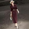 Lanseer 2026 Spring Elegant Belted A-Line Midi Dress
