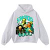 Oversized Streetwear Hoodie With Graphic Print Cotton Pullover Unisex Loose Fit High Street Style