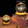 Crystal Ball Night Light,6.0 9cm  Glass Ball Night LED Lamp With Woodern Base,Decorations Gifts
