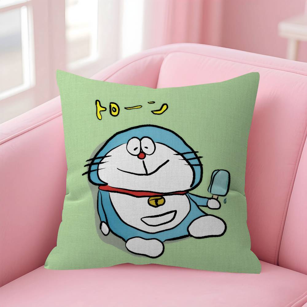 Cushion Cover Car Throw Pillow Case For Sofa Car Christmas Gift Anime Dddoraemon Wwhitepaper