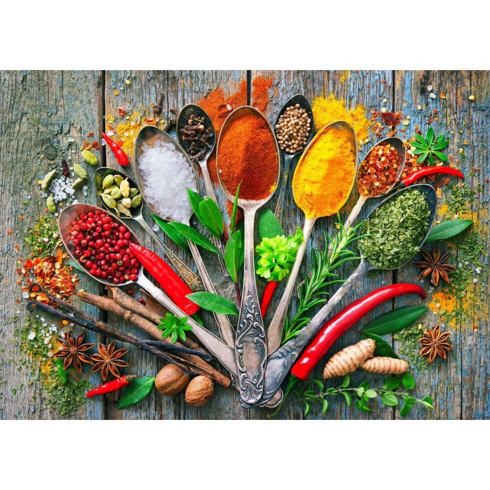 Modern Colorful Spices Chili Seasoning Spoon Posters and Prints Canvas Printing Wall Art Picture for Restaurant Kitchen