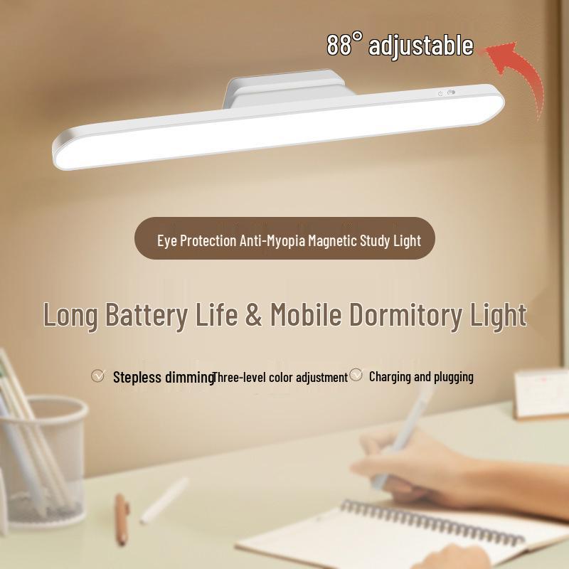 LED Desk Lamp with Eye Protection, Magnetic Base, Rotatable Design for Dorms and Bedrooms