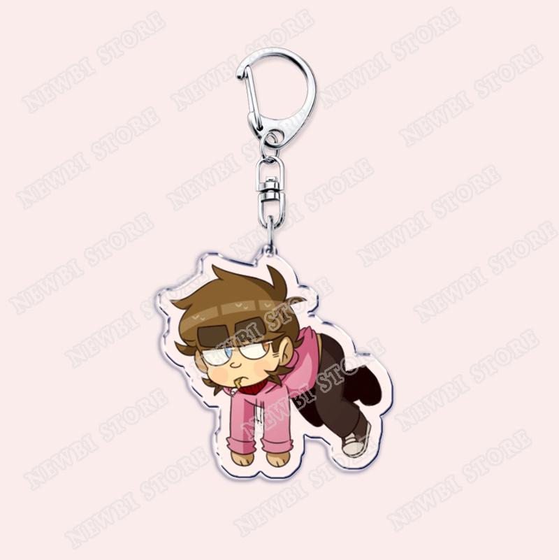 Popular Eddsworld Tord Keychains for Accessories Bag  Anime Comic Ringo Edds Meme Keyrings Jewelry Gamers Fans Friends Gifts