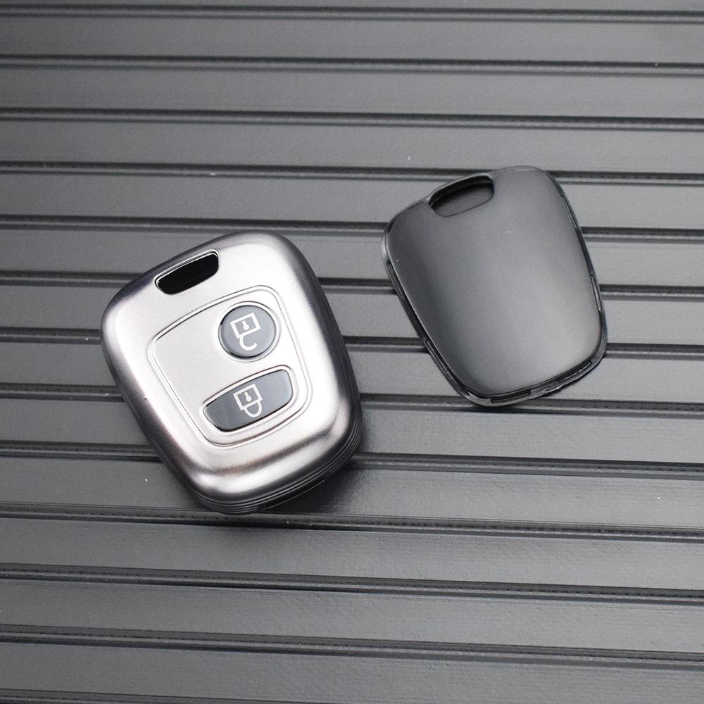 Gun Grey TPU Car Key Case Cover Shell Fob Holder for Citroen C2 C1 C3 Berlingo Xsara For Peugeot 206 207 107 307 406 for Toyota Aygo Corolla