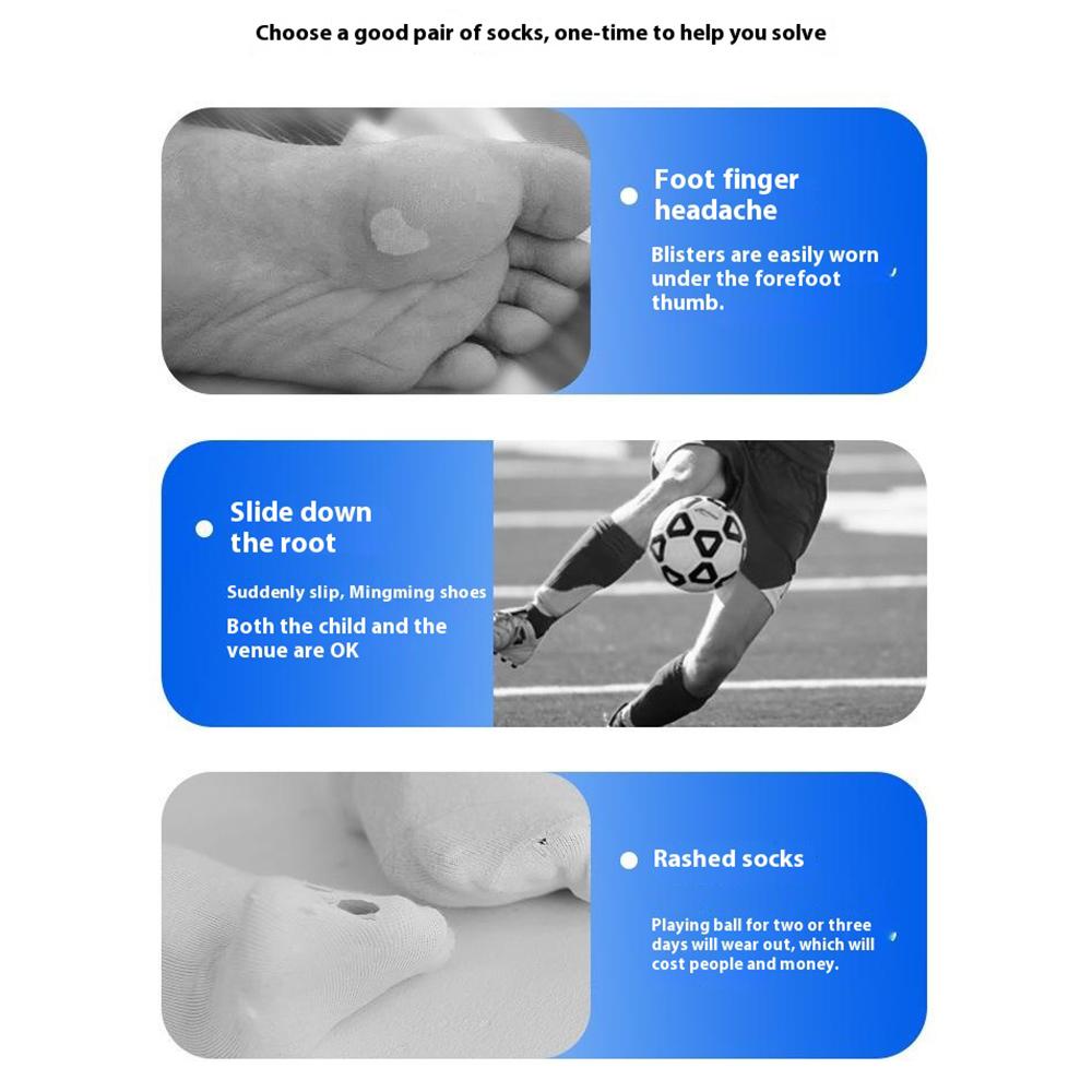 PORFIN 1 Paar M Größe 34 - 38 Professionelle Fußballsocken Atmungsaktiv Hoher Schaft Verdickt Trainingssocken