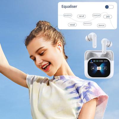 1 Paar Kabellose Ohrhörer mit Smart-Touchscreen-Etui Geräuschunterdrückung HiFi-Sound Bluetooth-kompatibel 5.4 Ohrstöpsel Sport-Lauf-Kopfhörer Ohrhörer