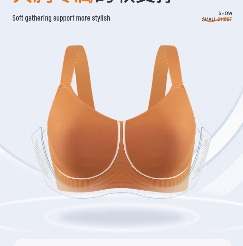 Summer Seamless Lift-Up Bra: Thin Style, Side Support, Anti-Sagging, Plus Size, Soft Comfort