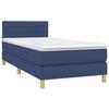 3140663 vidaXL Lit à sommier tapissier avec matelas Bleu 90x190 cm Tissu