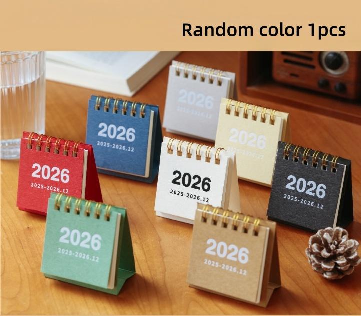 2026 Mini Simple Paper Desk Calendar Creative Portable Spiral-Bound Calendar for Time Planning Notebook Desktop Ornament