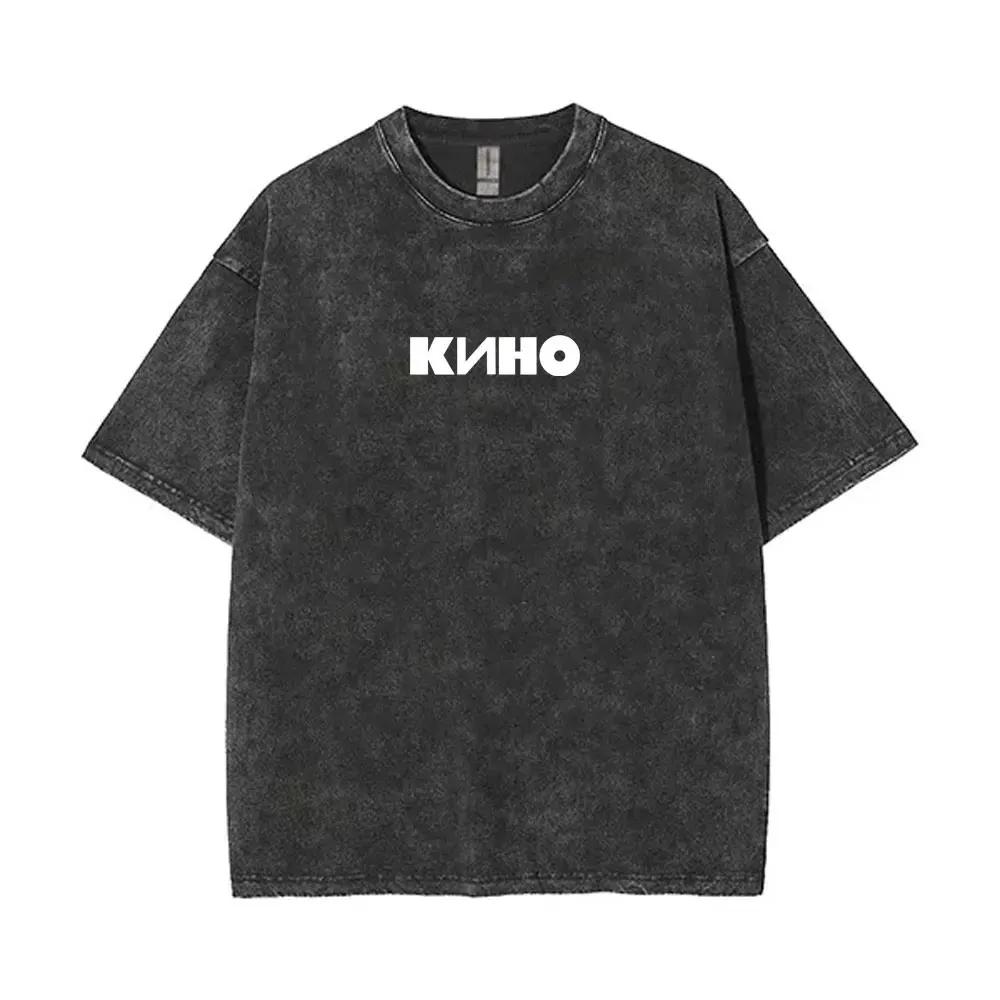 Viktor Tsoi Kino Night Magliette Lavate Vintage Magliette Classiche Rock Russo Gotico Uomo Donna Cotone Casual Oversize Maglietta16