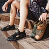 Men's plus size handmade mesh casual sandals summer new breathable non-slip beach shoes fashion  hollow comfort slippers