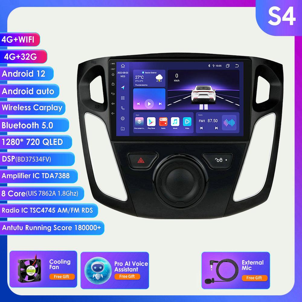 

9 DSP 2Din Android Автомобільний радіо Мультимедійний відеоплеєр для Ford Focus 3 Mk 3 2012 - 2017 GPS навігація Carplay 4G 2 Din Стерео BT Інтелектуальний екран S4 8Core 4G 32G AI