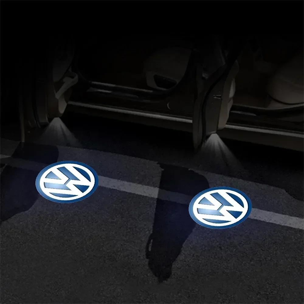 Car Laser Projector LED HD Induction Lamp Wireless Magnetic Welcome Light For Volkswagen Golf Polo Passat Touran VW CADDY RlineKD3