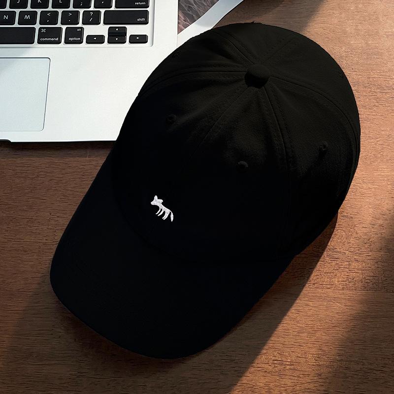 Hat Female Cap Cute Fox Versatile Face Small Embroidery Baseball Cap Hat To Deepen Autumn and Winter