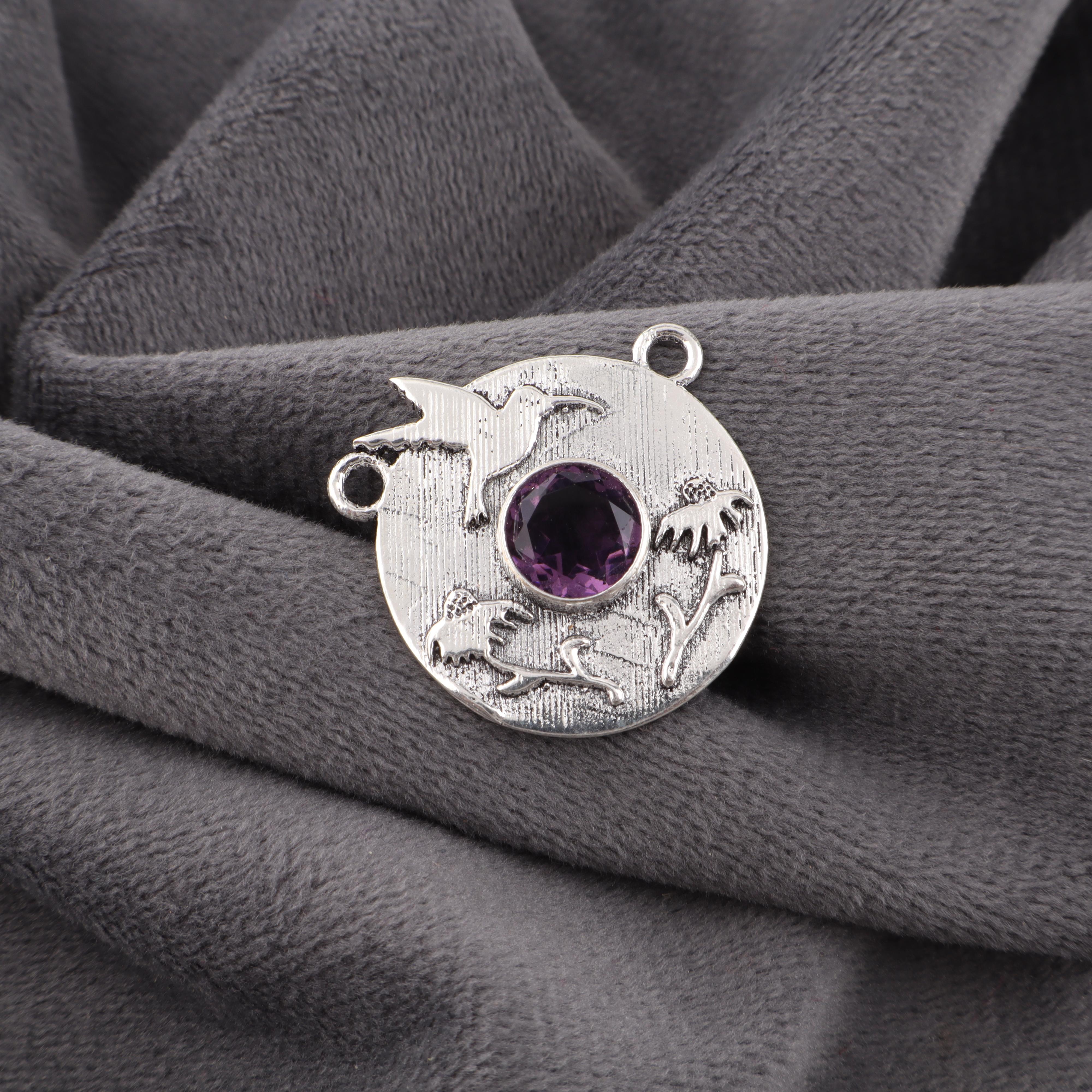 

Подвеска с аметистом, ювелирные изделия из драгоценных камней, подвеска из цельного серебра 925 пробы, подарок для женщин, подвеска ручной работы фиолетовый
