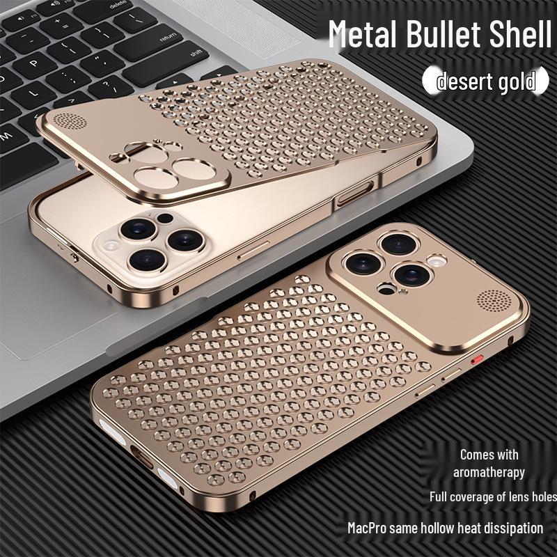 Heat Dissipation Snap-on Aluminum Case for iPhone 14 Pro/15/16/17 Pro Max with Aroma Diffuser