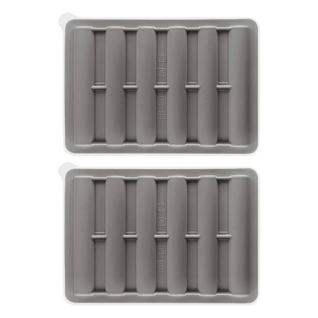2Pcs Food Grade Silicone Ice Cube Tray Long Cylinder Ice Cube Mold Reusable Ice Maker for Soup Freezer Wine Juice