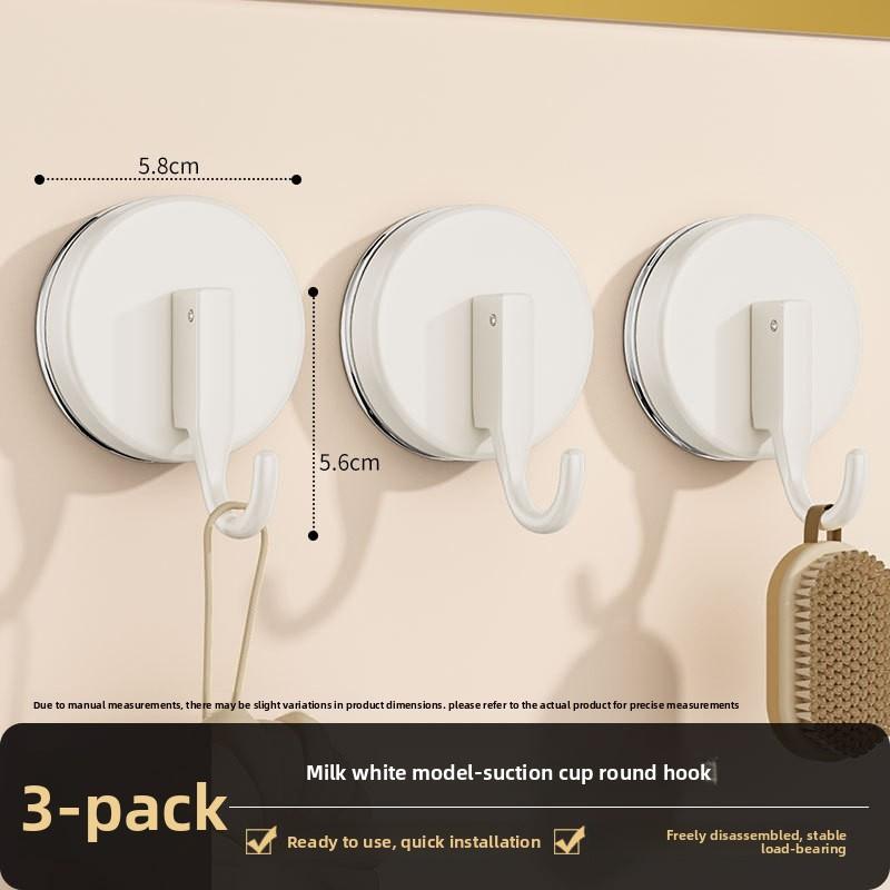 Suction Cup Hook Seamless No-drilling Vacuum Strong Load-bearing Adhesive Hook for Kitchen Backsplash and Bathroom