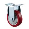 Medium Jujube Red Polyurethane Swivel Casters - 3", 4", 5" Anti-Winding, Wear-Resistant PU Rubber Wheels for Hand Carts.