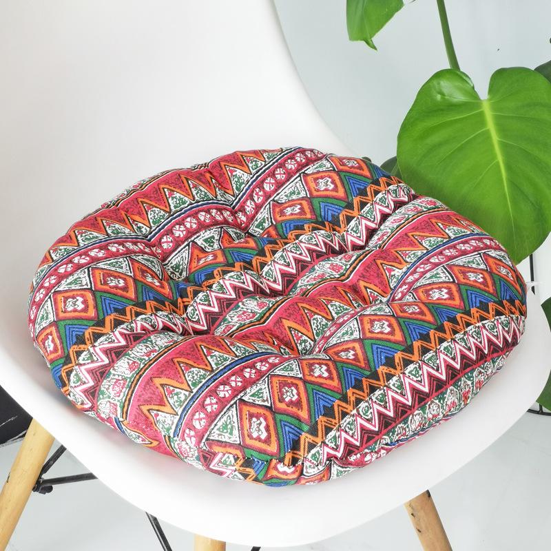 Coarse Cloth Round Style Cotton and Linen Style Seat Cushion Home Circular Cushion Japanese Style Futon Cushion Decoration