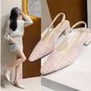 Fashion Sea Salt Pointed High Heel Sandals for Women Back Hollow Half Headed Single Shoes Fashion Versatile Casual Shoes