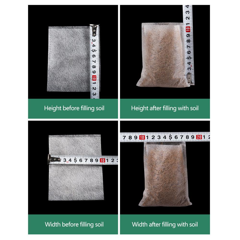 100Pcs Biodegradable Plant Grow Bags Non-Woven Nursery Pots for Seed Starting Home Garden Accessories Tools