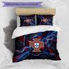 Set Biancheria da Letto Stampata Calcio Portogallo 3 Pezzi Set Copriletto Traspirante Accogliente come Regalo per la Casa Nuova o per le Feste