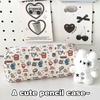 Cute Burger Dog Printed Pencil Case Large Capacity Portable Storage Bag Stationery Makeup Bag Gifts