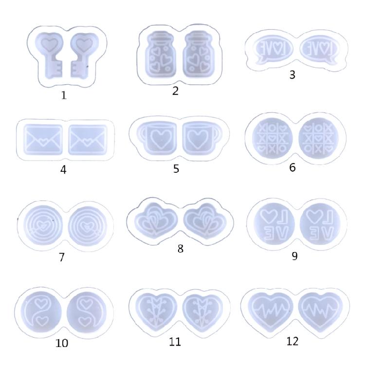 Multipurpose Creativity Jewelry Making with Stylish Heart Earring Mould Home Accessory Portable for Enthusiasts
