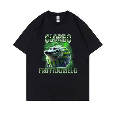 Italian Brainrot Glorbo Fruttodrillo T Shirts Watermelon Crocodile Funny Meme T-shirt Summer Men Women Fashion Oversized Tops