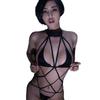 Nightclub sexy lingerie slave maid adult bundled patent leather three-point uniform seduction suit play