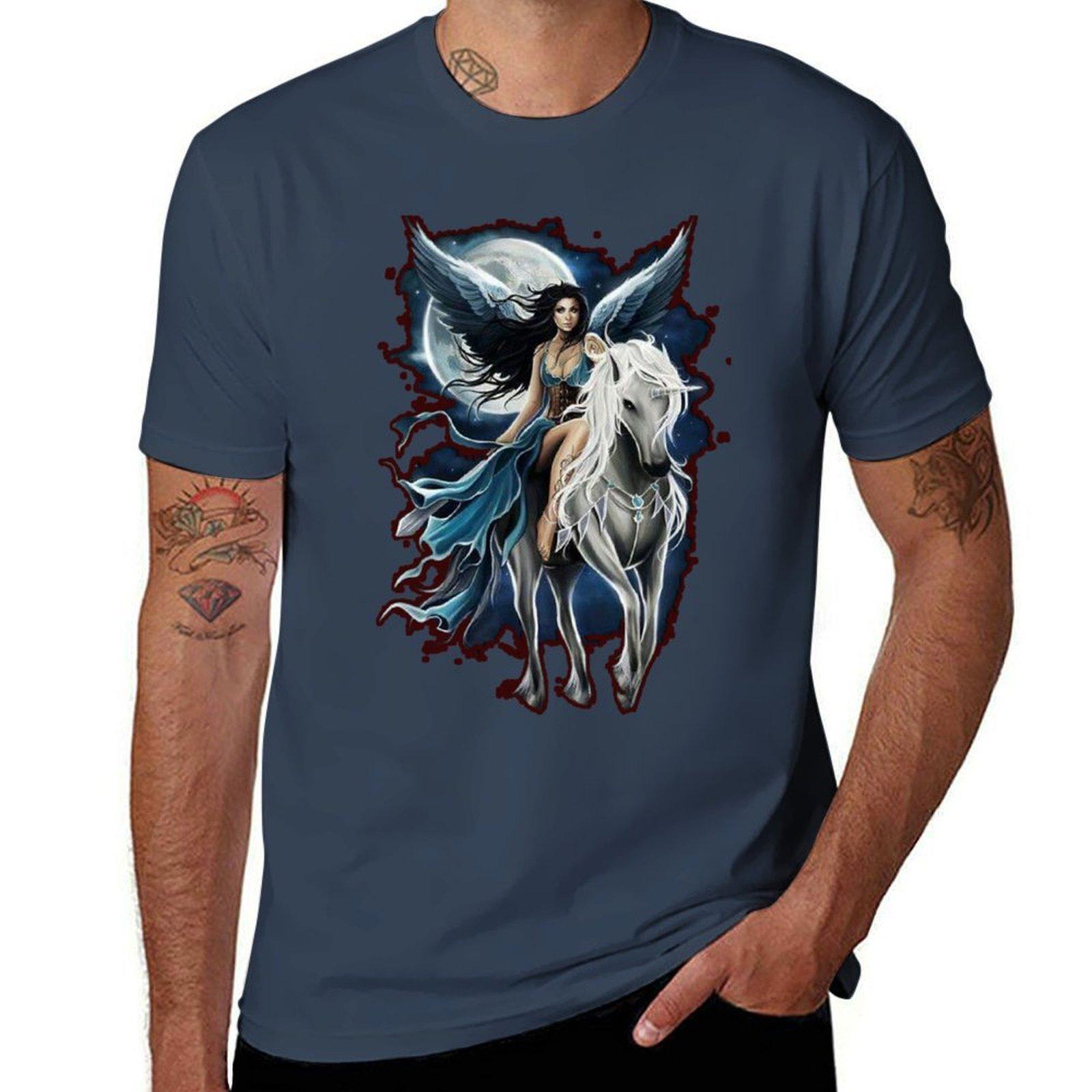 Angel With Unicorn Tshirt Casual Work Wear Tshirt S