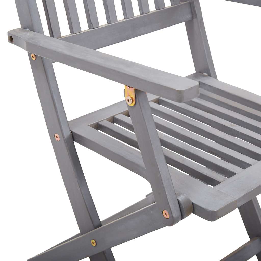 Foldable Garden Chairs 6 Pcs with Seat Cushions Solid Acacia Wood