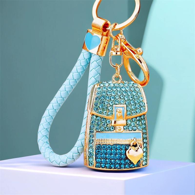 Sparkling Rhinestone Mini Backbag Enamel for Women and Girls - Perfect for Purse Bag Backpack or Car Pendant Charm Gift Bag Charm