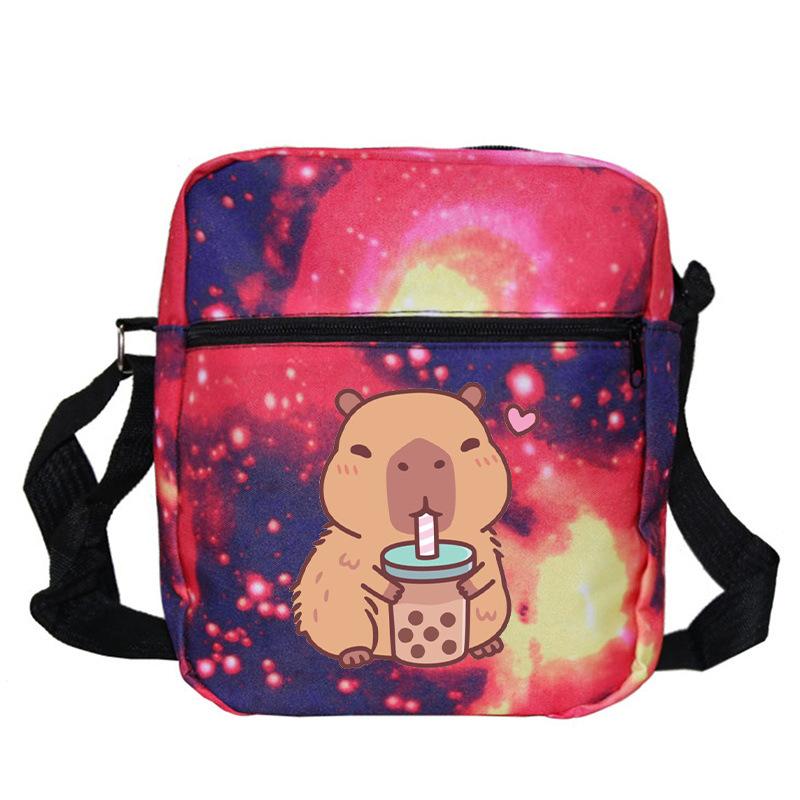 

Модная универсальная детская портативная наплечная сумка с принтом трендовой капибары, многофункциональная сумка через плечо No Specifications