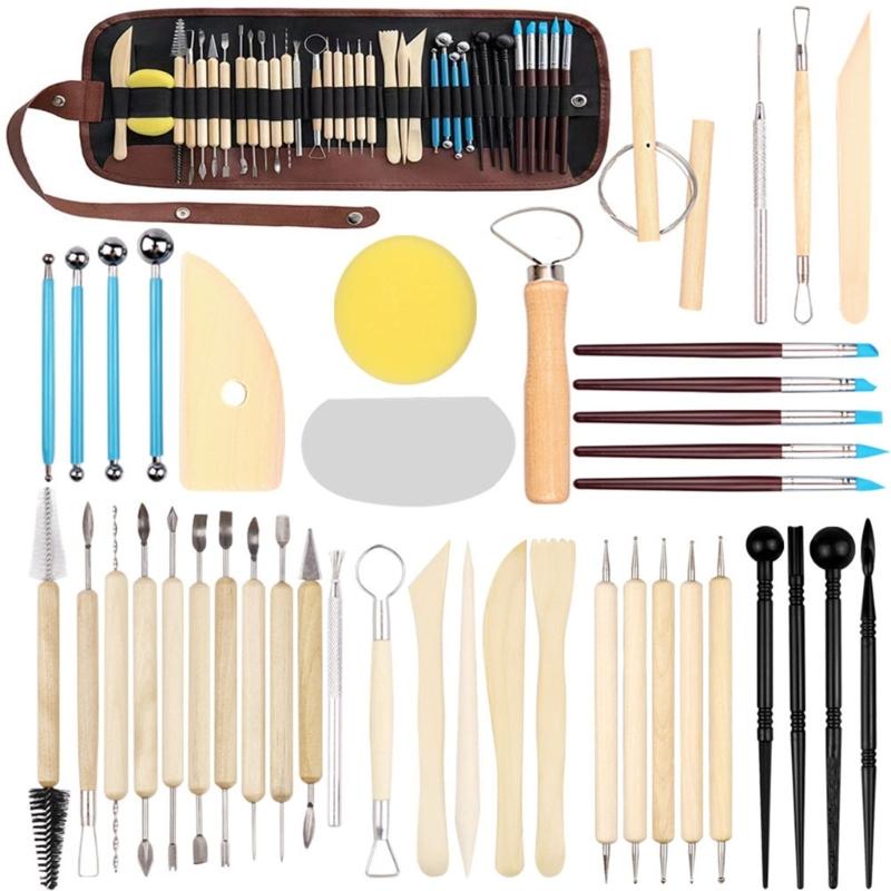

43Pcs Ceramics Clay Modeling Tool Kits Pottery Sculpting Tool Set, Clay Tool Pottery Clay Sculpture Carving Tool Set 1
