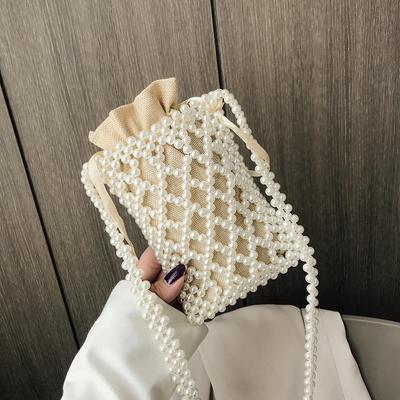 High Quality Pearl Beading Shoulder Bags Hot Selling Solid String Crossbody Bags for Women Versatile  Fashion Style