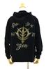 Mobile Suit Gundam Zeon Mark Embroidered Zip Hoodie Black Size: S