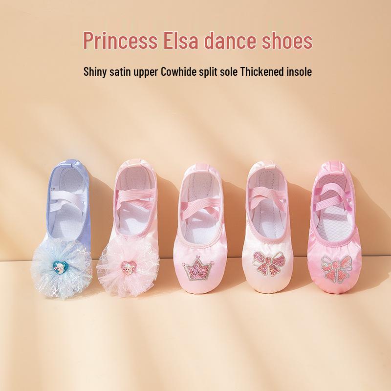 Elsa Rosa Katzenpfoten-Ballettschuhe für Mädchen - Weiche Sohle, Schnürsenkelfreie Tanzschuhe