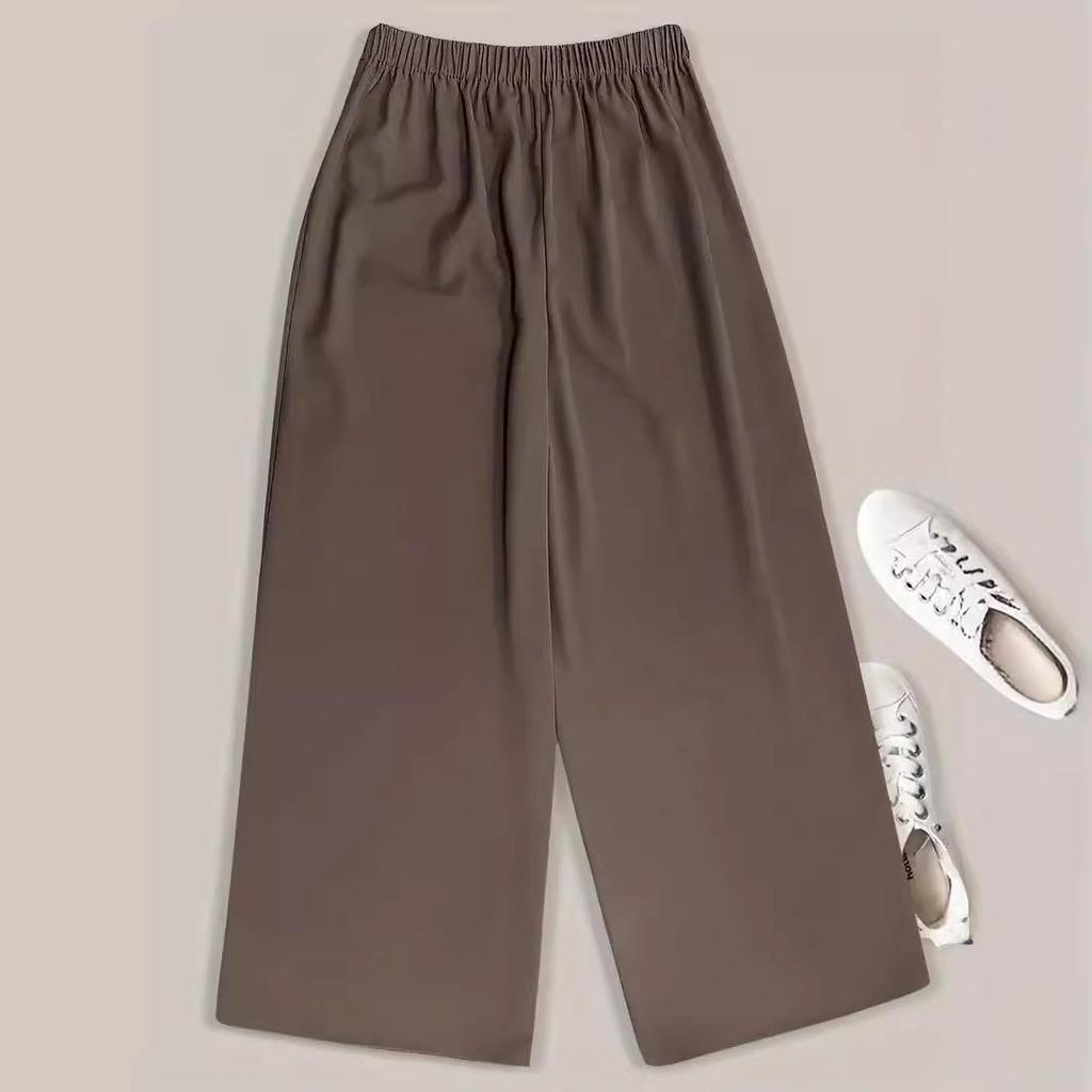 2024 Women's High-Waisted Wide-Leg Cropped Casual Pants