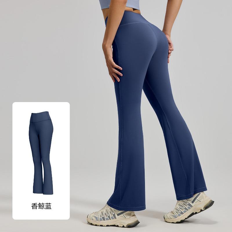 Juyatang summer high waist hip lift flared pants nude yoga pants Pilates sports fitness pants