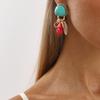 European American Retro Ethnic Style Earrings Za Trend Design Irregular Geometric Resin Beaded Drop Earrings For Women