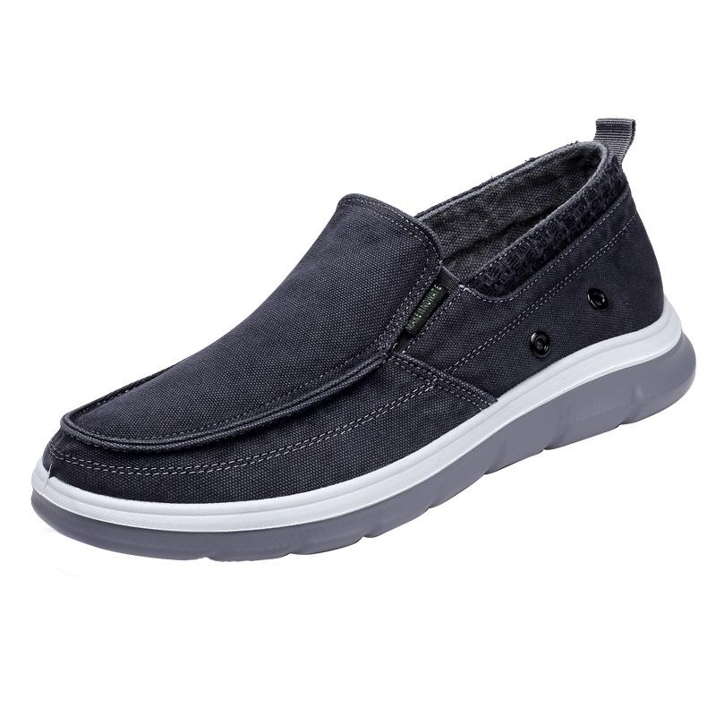 New Genuine Old Beijing Cloth Shoes Men's Spring and Autumn the Elderly Breathable Canvas Shoes Lazy Pedal Dad Casual Shoes