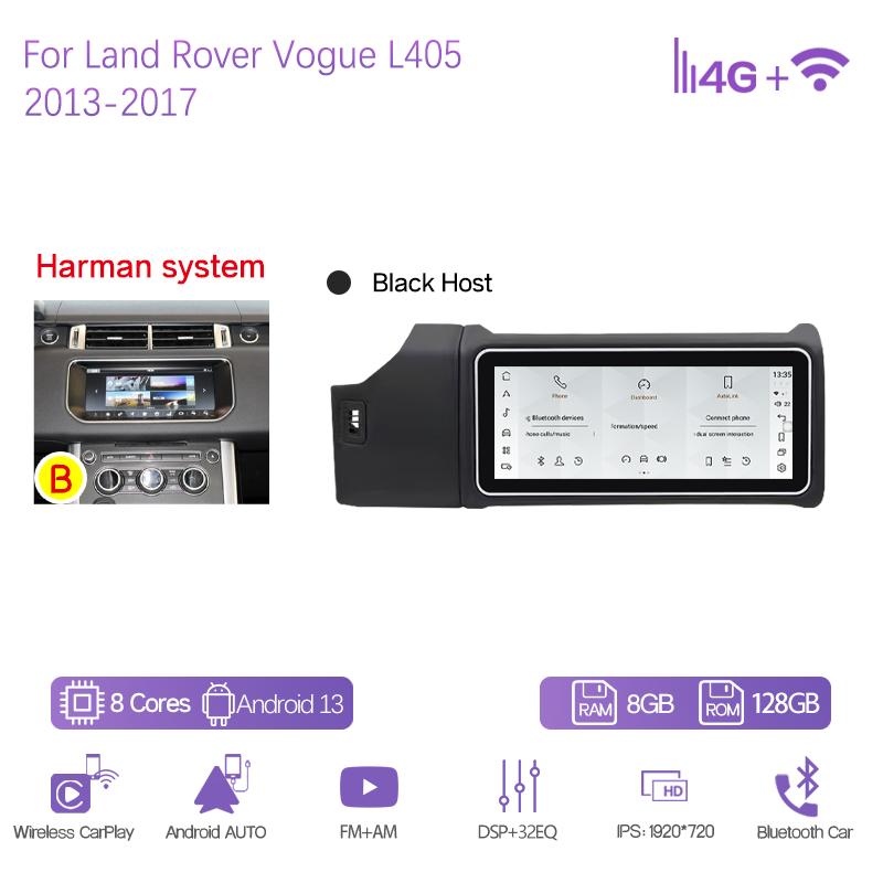 12.3" Car Multimedia Player For Land Rover Vogue L405 2013-2017 GPS Navigation Radio Android13 8+128G CarPlay 4G Host 360Camera