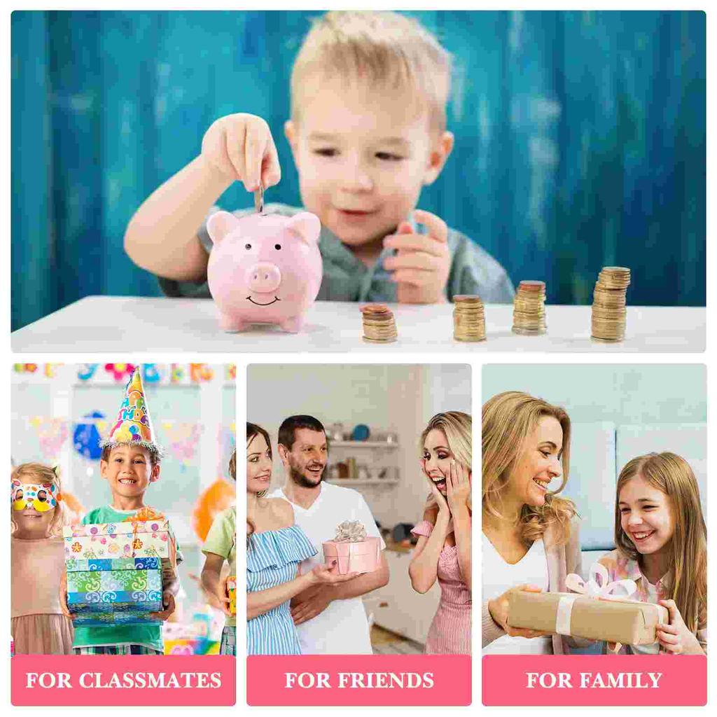 Pink Ceramic Piggy Bank For Girls Cute Saving Pot Money Coin Bank Decorative Savings Rubber Stopper Nursery
